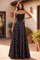 Long Sweetheart Polka Dot Prom Dress – Black