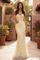Prom Strapless Floral Beaded Corset Formal Dress – Yellow