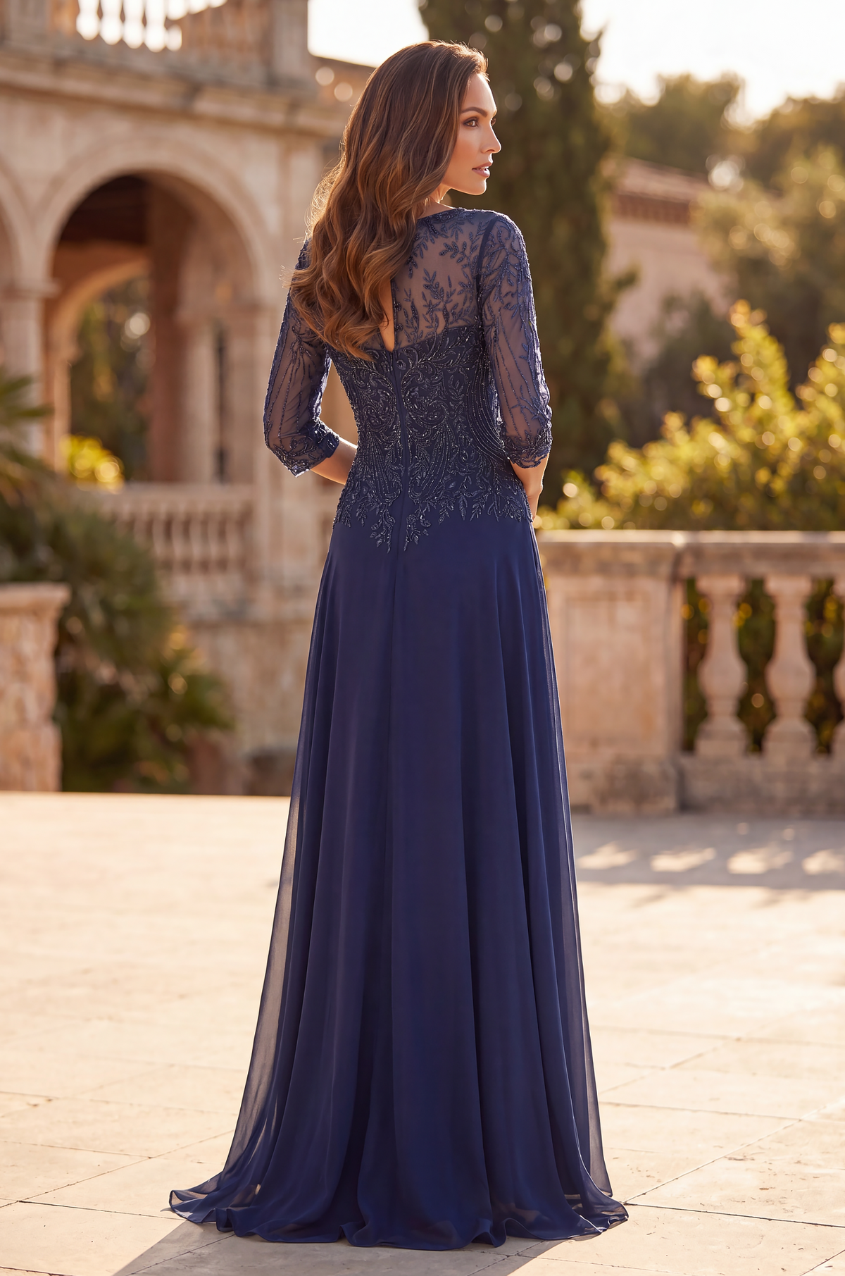 Long Sleeve Formal Dress Evening Gown – Mauve