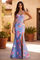 Formal Floral Satin Corset Prom Dress – Blue