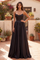 Full Skirt Satin Formal Gown with Drop Waist Corset Top and Pockets – Red
