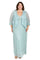 Plus Size Dresses Long Formal Plus Size Cape Metallic Dress Seafoam