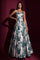 Square Neck Brocade Gown – Green