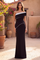 Fitted Crepe Peplum Formal Evening Dress – Black/White
