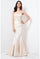 Prom Dresses Mermaid Long Prom Beaded Lace Formal Dress  Almond