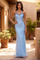 Formal Dress Beaded Evening Couture Gown – Blue
