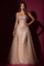 Long Couture Rhinestone Corset Formal Dress – Gold