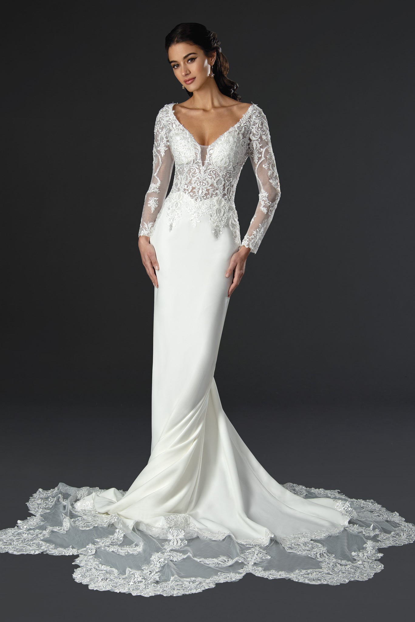 Wedding Dresses  Long Simple Mermaid Wedding Dress Off White