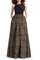Formal Dresses Long Formal Floral Beaded Evening Dress Black Gold