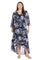 Plus Size Dresses High Low Printed Plus Size Mother of the Bride Jacket Dresses Navy/Silver