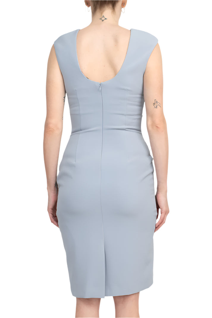 Cocktail Dresses Fitted Short Cocktail Knee Length Dress Baby Blue