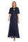 Formal Dresses Sequin Long Formal Beaded Jacket Dress Navy