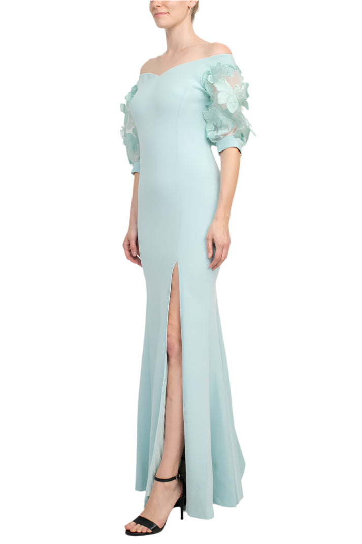 Formal Dresses Long Fitted Formal Evening Slit Dress Sky Blue