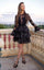 Cocktail DressesHomecoming Long Sleeve A Line Cocktail Dress Black