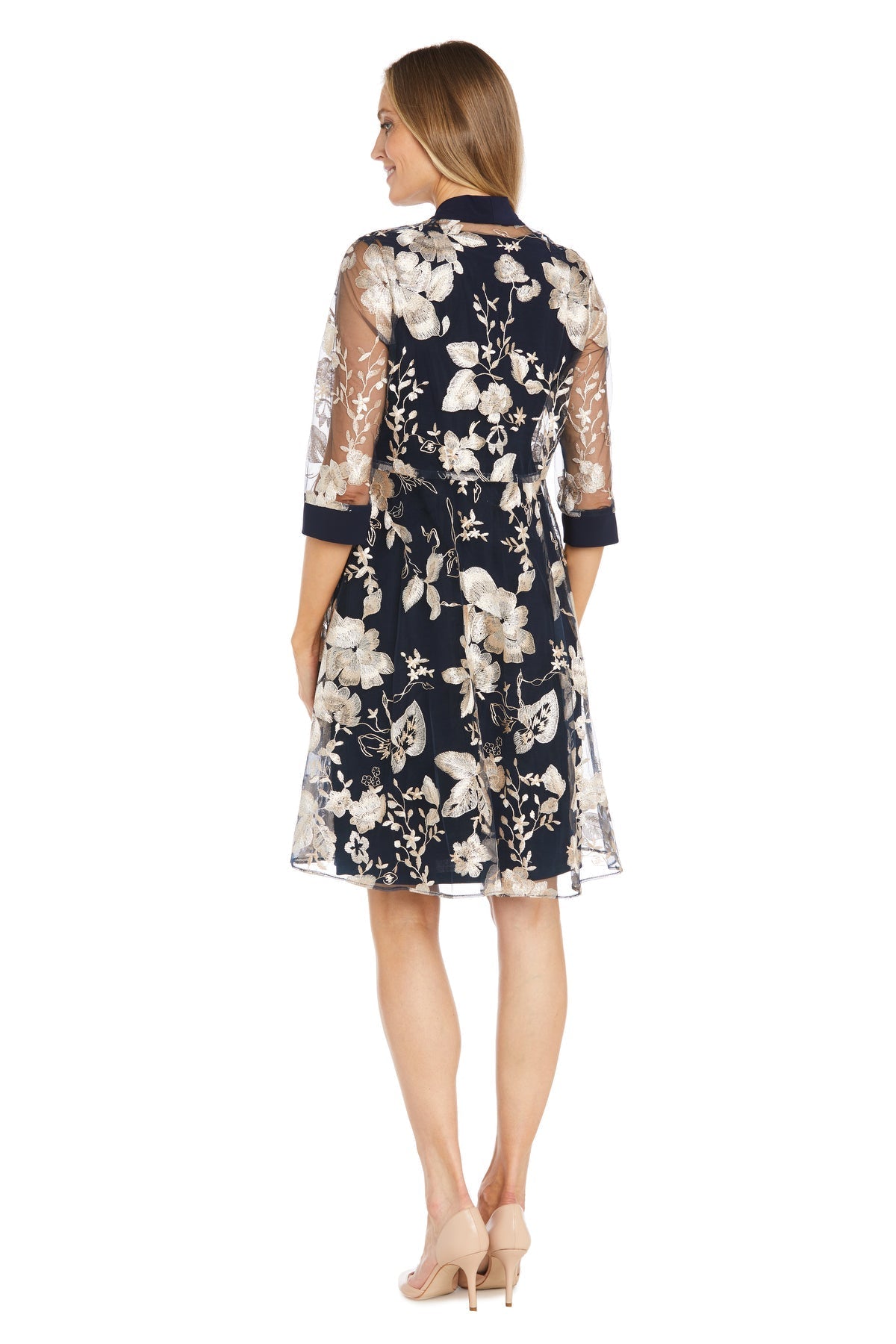 Cocktail Dresses Mother of the Bride Short Cocktail Jacket Dress Navy/Champagne