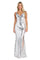 Prom Dresses Long Formal Fitted Slit Prom Dress White/Silver