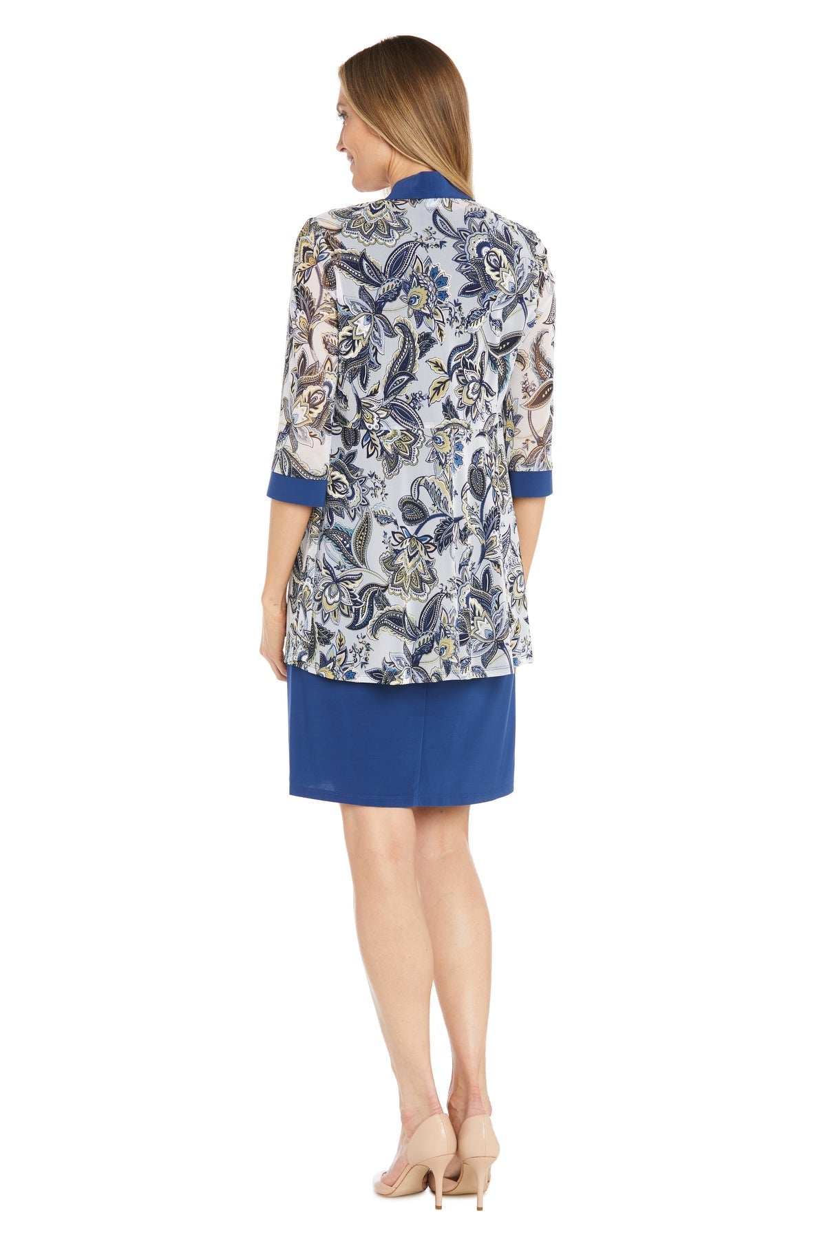 Formal Dresses Short Overlay Floral Formal Petite Dress Periwinkle/White