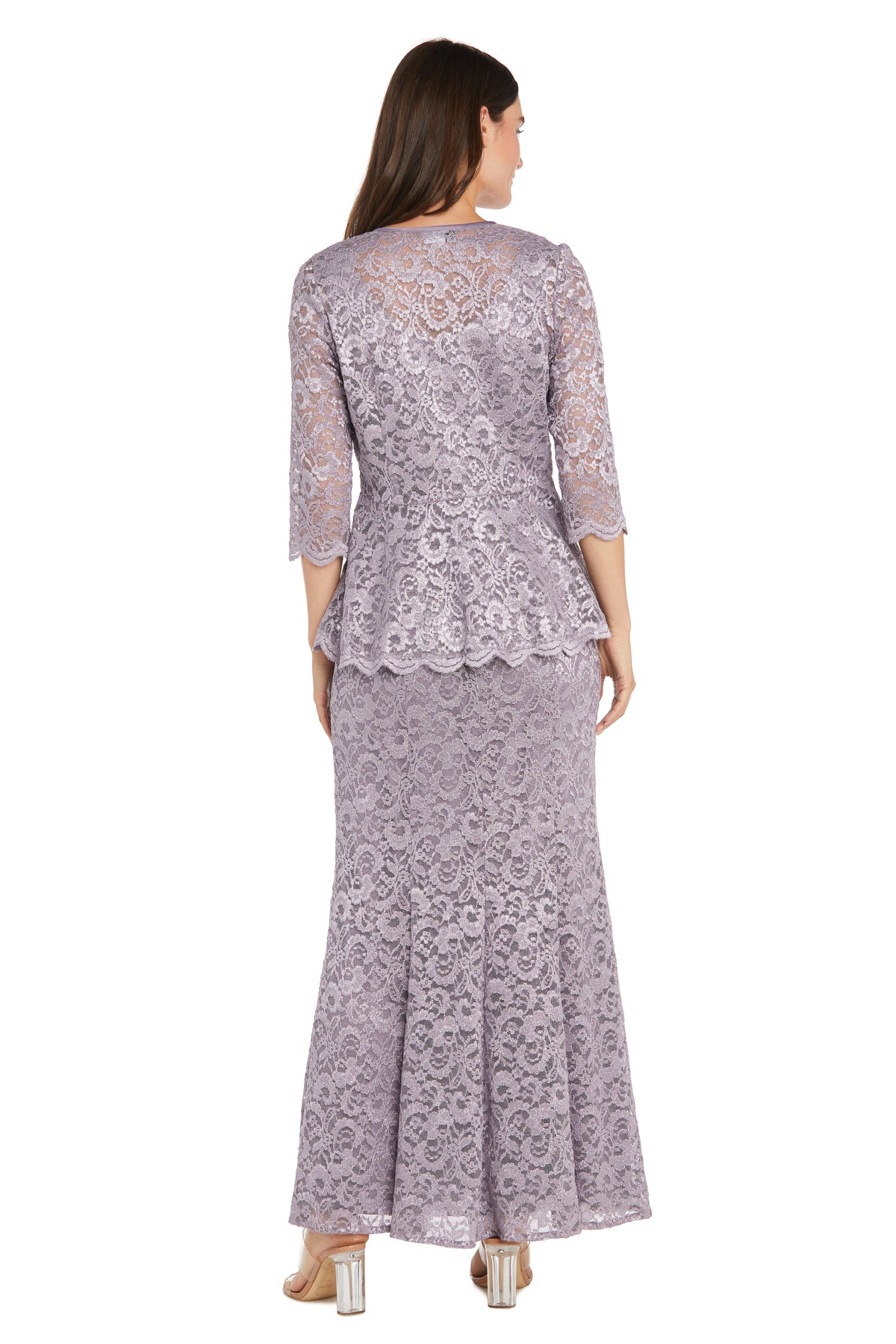 Mother of the Bride Dresses Long Glitter Lace Jacket Formal Mother of the Bride Dress Orchid