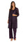Pant Suit Long Formal Metallic Lace Pant Suit Plum