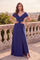 Long Formal Front Skirt Overlay Cap Jumpsuit