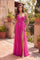 Fitted Bodice One-Shoulder Glitter Tulle Prom Ball Gown