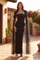 Long Fitted Feather Cape Formal Dress – Black