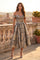 A-Line Metallic Brocade Midi Formal Cocktail Dress
