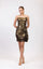 Cocktail Dresses Fitted Short Metallic Cocktail Mini Dress Bronze