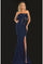 Formal Dresses Long Formal Prom Beaded Fitted Dress Navy