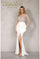 Formal Dresses Long Sleeve Formal Prom Beaded Illusion Dress Ivory Nude