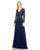 Mother of the Bride Dresses Formal Long Sleeve Evening Gown Navy