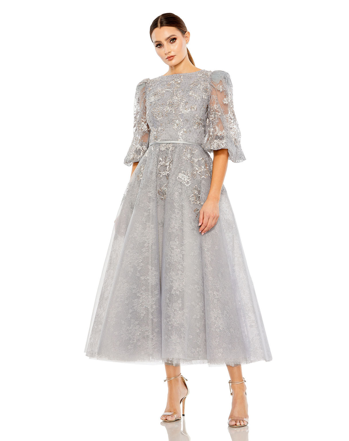 Cocktail Dresses Cocktail A Line Short Midi Dress Platinum