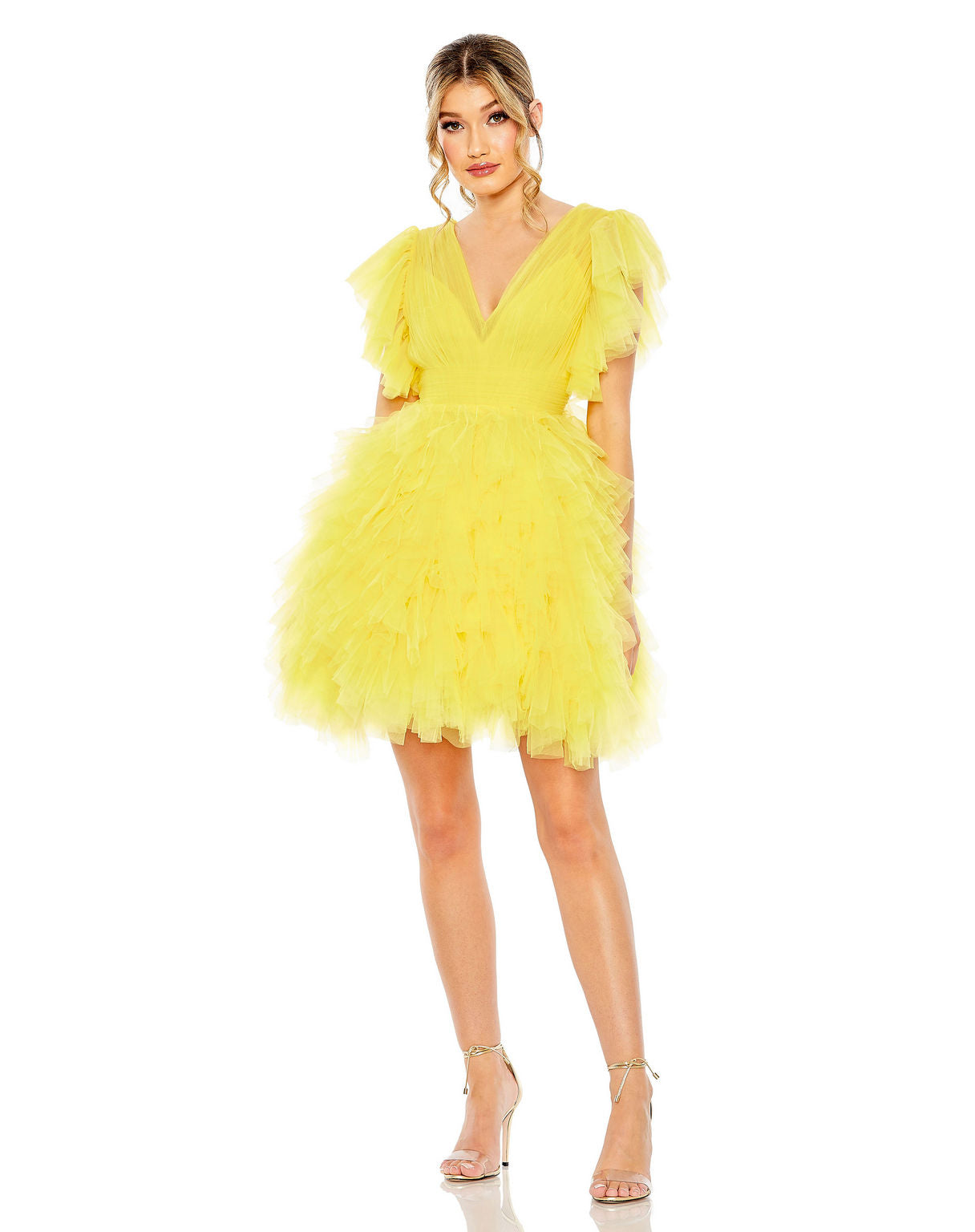 Cocktail Dresses Short Cocktail Ruffle Tiered Mini Dress Sunshine