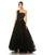 Formal Dresses High Low Strapless Front Bow Knot Tulle Dress Black
