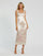 Cocktail Dresses Fitted Tea Length Cocktail Dress Champagne Multi