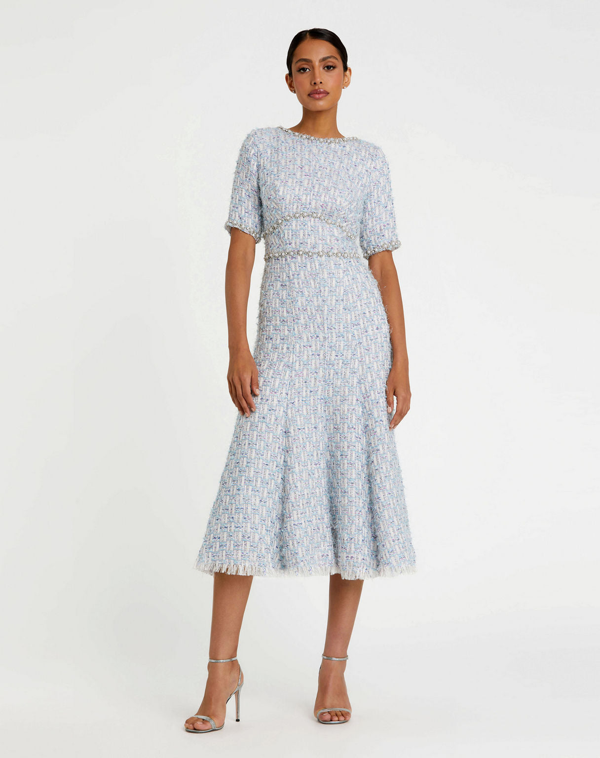 Cocktail Dresses Short Cocktail Beaded Midi Dress Blue Multi