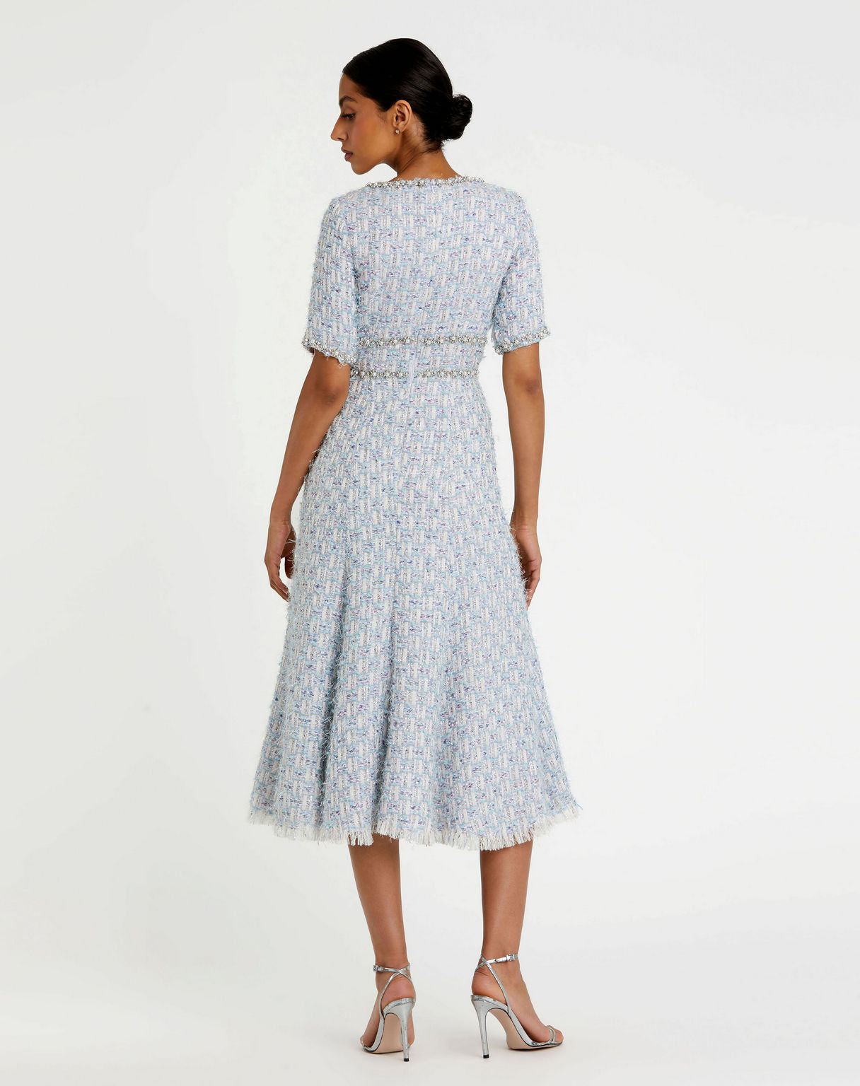 Cocktail Dresses Short Cocktail Beaded Midi Dress Blue Multi