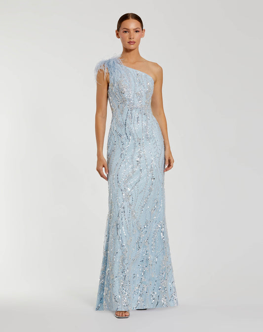 MD20887 Powder Blue Inline Dress Front