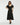 Formal Dresses Ruffle Sleeve Tea Length Formal Dress Black