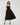 Formal Dresses A Line Tea Length Floral Detail Formal Dress Black