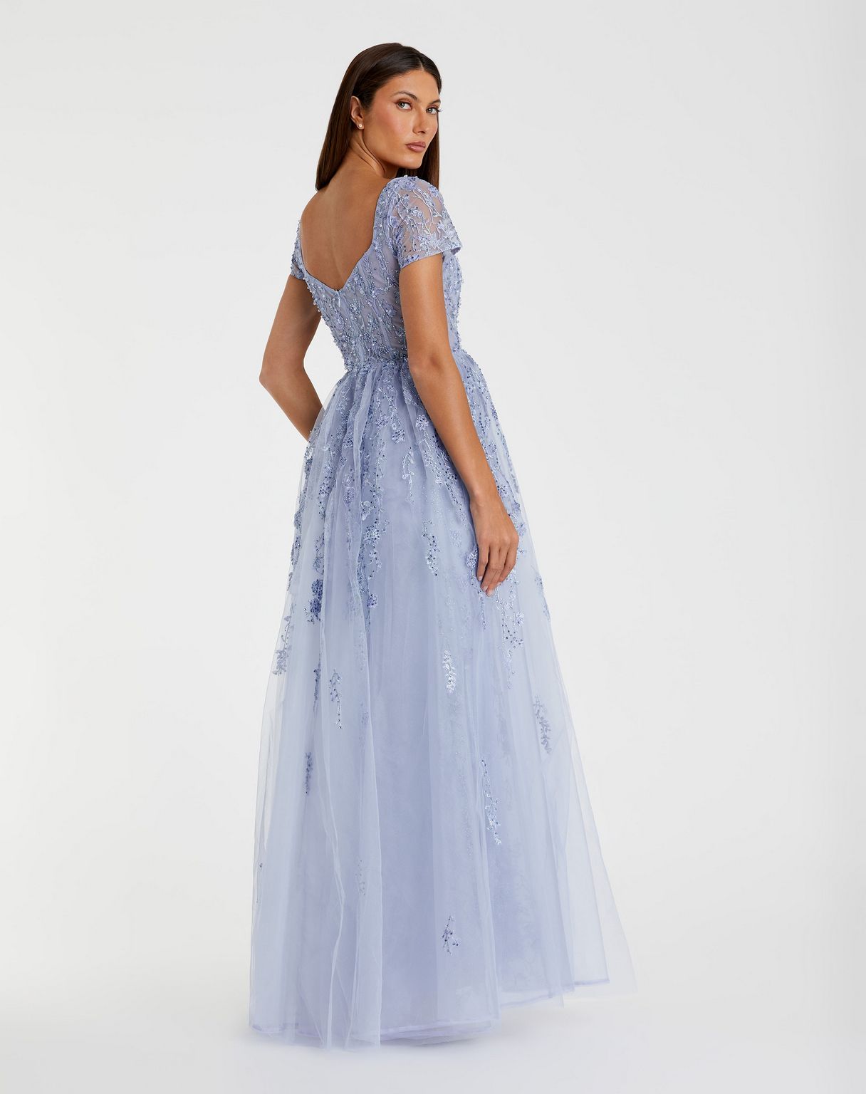 Formal Dresses Evening Long Gown Formal Beaded Floral Dress Powder Blue