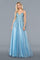 Long Spaghetti Straps Evening Gown Sky Blue