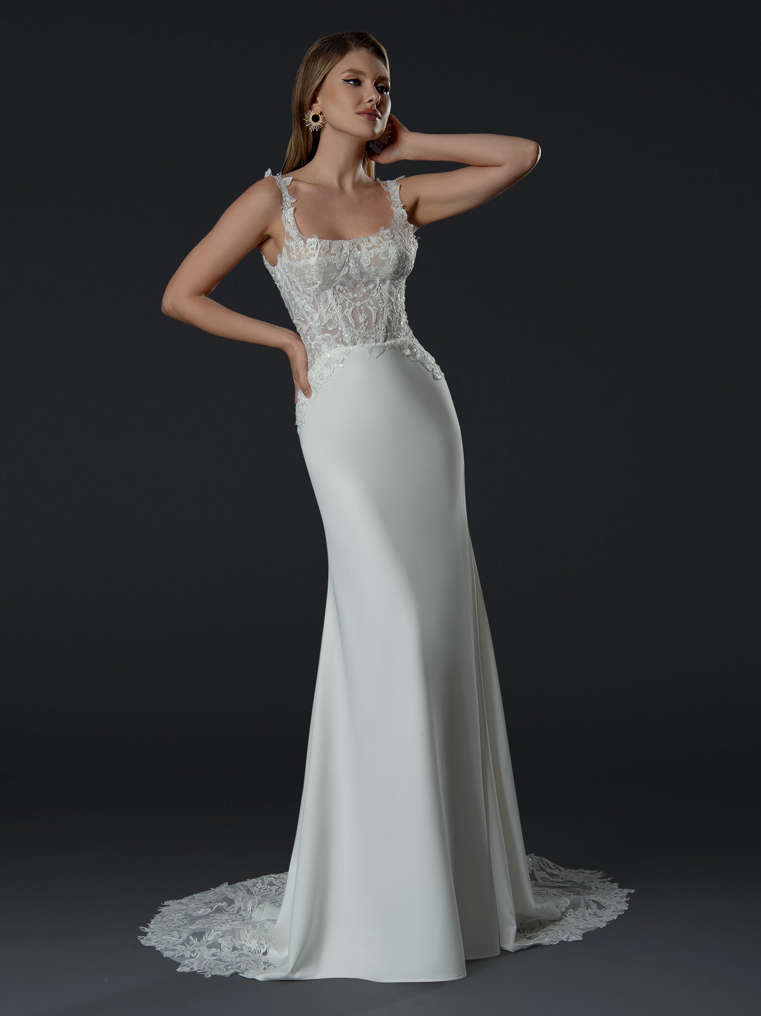 Wedding Dresses Mermaid Long Bridal Wedding Dress Off White