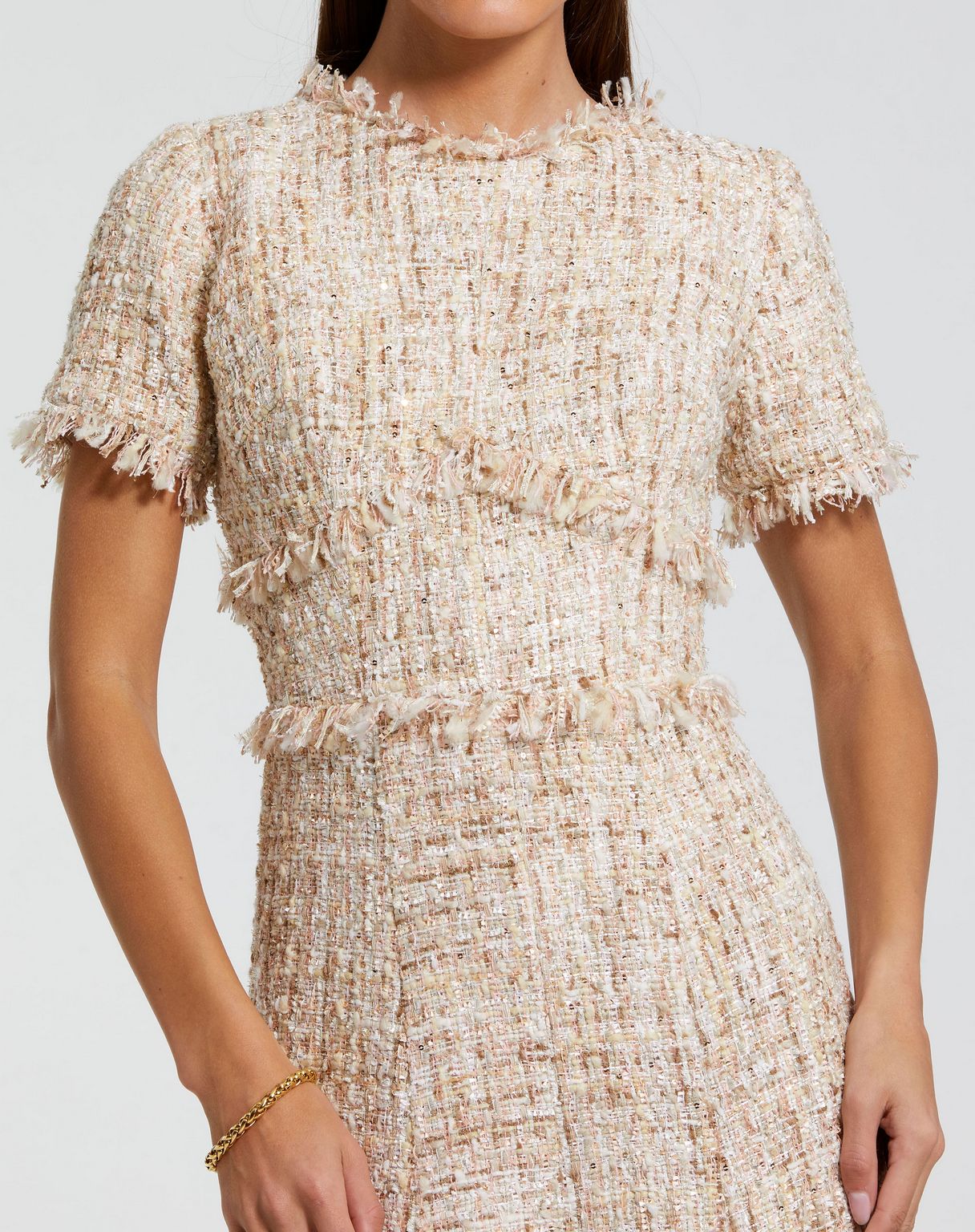 Formal Dresses A Line Detail Tea Length Formal Dress Blush
