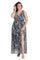 Nightway Long Floral Print Plus Size Dress 22042W - The Dress Outlet Black/Silver