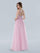 Prom Dresses A Line Glitter Long Formal Lace Prom Dress Pink