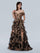 Prom Dresses Long Formal Slit Floral Fitted Prom Dress Rose