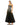 Formal Dresses Long Slim Strap Embellished Bustier Dress Black Silver