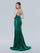 Prom Dresses Long Slit Fitted Formal Evening Prom Dress Emerald