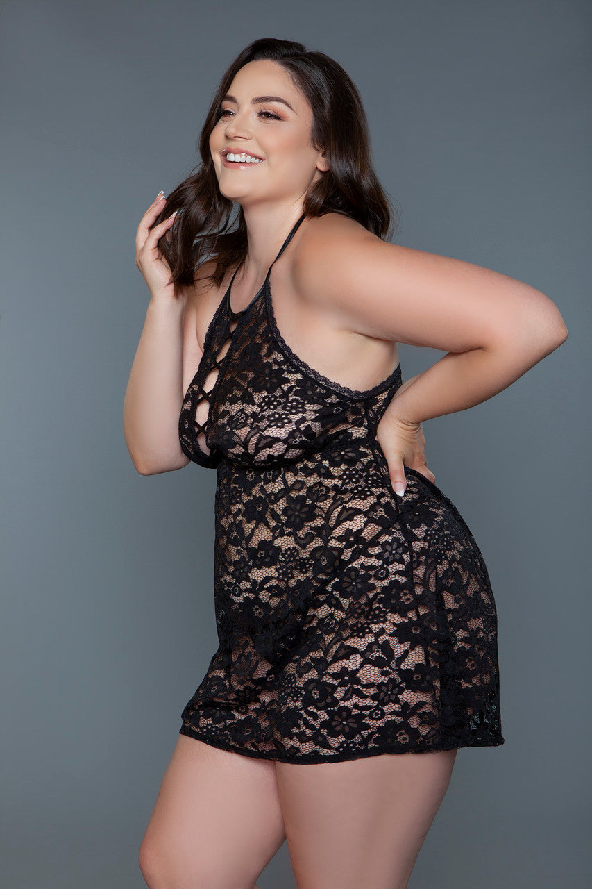 Lingerie 2254 2253P Rue Chemise Black